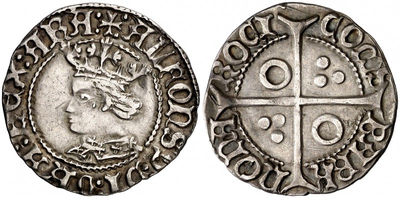 Alfons IV (1416-1458). Perpinyà. Croat. (Cru.V.S. 825.9 var) (Badia falta) (Cru....