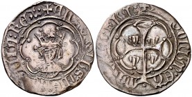 Alfons IV (1416-1458). Mallorca. Ral. (Cru.V.S. 844) (Cru.C.G. 2886). 3,15 g. Rayita en reverso. Pátina. Muy rara. MBC+.