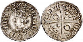 Enric de Castella (1462-1464). Barcelona. Croat. (Cru.V.S. 911.1) (Cru.C.G. 3035). 3,19 g. Flan grande. Bella. Muy rara y más así. EBC.