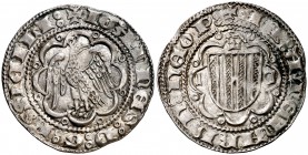 Joan II (1458-1479). Sicília. Pirral. (Cru.V.S. 973) (Cru.C.G. 3012) (MIR. 230/2). 2,60 g. Bella. Escasa así. EBC-.