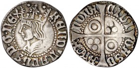 Ferran II (1479-1516). Barcelona. Croat. (Cru.V.S. 1139.1) (Badia 680, mismo ejemplar) (Cru.C.G. 3068) (Cal. 96). 2,74 g. Bella pátina. Ex Colección J...