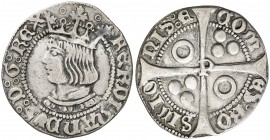 Ferran II (1479-1516). Perpinyà. Croat. (Cru.V.S. 1152.1) (Cru.C.G. 3072) (Cal. 122). 2,94 g. Buen ejemplar. Ex Áureo & Calicó 28/05/2013, nº 136. Rar...