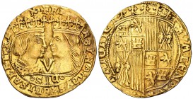 Ferran II (1479-1516). València. Ducat. (Cru.V.S. 1197) (Cru.C.G. 3114b) (Cal. 159). 3,51 g. Preciosa pátina tornasolada. Comprada a López Chaves en t...