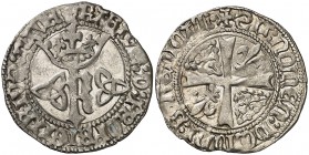 Carlos de Viana (1441-1461). Navarra. Gros. (Cru.V.S. 258 var) (Cru.C.G. 2954, falta var) (R.Ros 3.18.1 var). 2,37 g. Buen ejemplar. Rara. MBC+.