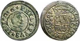 1664. Felipe IV. Coruña. R. 16 maravedís. (Cal. 1302). 3,83 g. Bella. Rara así. EBC+.