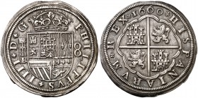 1660. Felipe IV. Segovia. . 8 reales. (Cal. 591). 27,59 g. Leves defectos de acuñación en canto. Buen ejemplar. Ex Áureo 31/03/1992, nº 351. Rara. EBC...