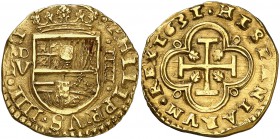 1631. Felipe IV. (Madrid). V. 4 escudos. (Cal. 87, mismo ejemplar) (Tauler falta) (Carles Tolrà y López Chaves, mismo ejemplar). 13,59 g. Extraordinar...