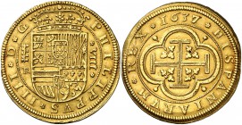 1637/6. Felipe IV. Segovia. R. 8 escudos. (Cal. 40) (Cal.Onza 50). 26,92 g. Mínimo defecto de acuñación en canto y leves golpecitos, pero extraordinar...