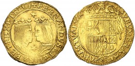 1626. Felipe IV. Barcelona. 1 trentí. (Cal. 213) (Cru.C.G. 4408c). 7,01 g. Estrella de seis puntas sobre y entre los bustos. Muy bella. Ex Áureo 11/05...
