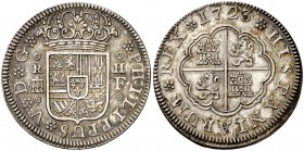 1723. Felipe V. Segovia. F. 2 reales. (Cal. 1425). 5,93 g. Bella. EBC+.
