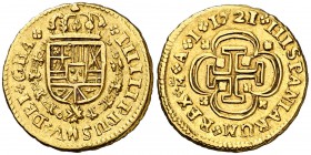 1721. Felipe V. Madrid. A. 1 escudo. (Cal. 480). 3,31 g. Tipo "cruz". Ex ANE 26/06/1973, nº 527. Ex Colección Yriarte. Ex Colección Golf. Rara. EBC-....