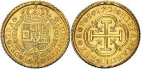 1724. Luis I. Segovia. F. 8 escudos. (Cal. 3, mismo ejemplar) (Cal.Onza 546). 26,96 g. Mínimas rayitas. Bellísima. Brillo original.Comprada por Xavier...