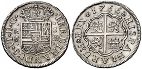 1756. Fernando VI. Madrid. JB. 1 real. (Cal. 568). 2,93 g. Bella. Escasa así. EBC/EBC+.