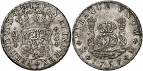 1757. Fernando VI. México. MM. 8 reales. (Cal. 342). 26,80 g. Columnario. Bella. Gran parte de brillo original. Ex Áureo & Calicó 14/12/2016, nº 1689....