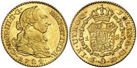 1784/3. Carlos III. Madrid. JD. 1 escudo. (Cal. 626 var). 3,31 g. Bella. Parte de brillo original. Rara así. EBC/EBC+.