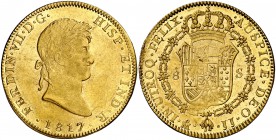 1817. Fernando VII. México. JJ. 8 escudos. (Cal. 57). 26,99 g. Bella. Brillo original. Escasa así. EBC+/S/C-.
