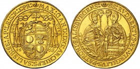 1668. Austria. Salzburgo. Max Gandolph von Küenburg. 10 ducados. (Fr. 797) (Kr. 204). 34,83 g. AU. Bella. Ex Sincona 24/10/2017, nº 3742. Moneda exent...