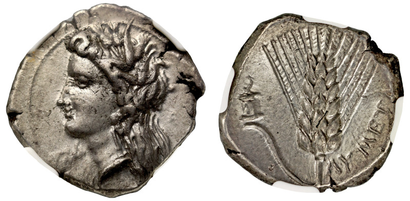 † Italy, Lucania, Metapontum, silver Stater, c. 330-280 BC, head of Demeter left...