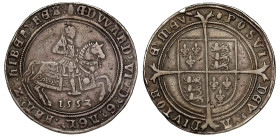 Edward VI 1553/2 silver Crown mm tun