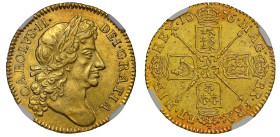 MS61 | Charles II 1676 gold Guinea