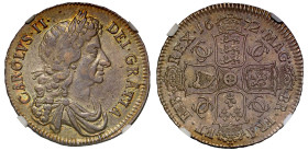 AU55 | Charles II 1672 silver Halfcrown