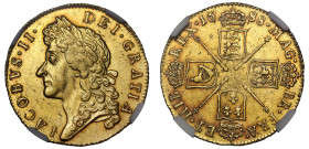 MS61 | James II 1688 gold Guinea