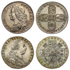 George II 1746 silver LIMA Sixpence & George III 1787 silver Sixpence