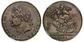 MS61 | George IV 1821 silver SECUNDO Crown