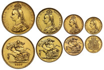 Victoria 1887 gold 4-coin Jubilee Set