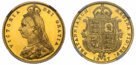PF64 UCAM | Victoria 1887 gold proof Half Sovereign