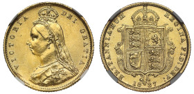 Victoria 1887 gold Half Sovereign | AU DETAILS