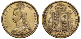 Victoria 1892 gold Half Sovereign