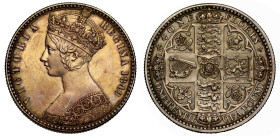 Victoria 1849 silver 'Godless' Type Florin