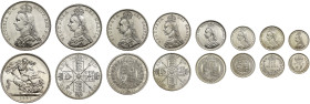 MS63-61 | Victoria 1887 silver 8-coin currency Set