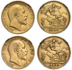 Edward VII 1904 gold Half Sovereigns (2)