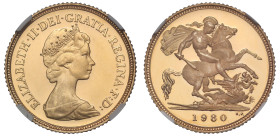 PF63 UCAM | Elizabeth II 1980 gold proof Half Sovereign