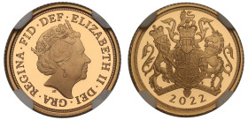 PF70 UCAM | Elizabeth II 2022 gold proof Quarter Sovereign 'Platinum Jubilee'