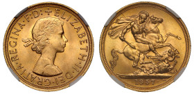 MS64+ | Elizabeth II 1957 gold Sovereign