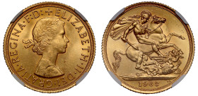 MS64 | Elizabeth II 1963 gold Sovereign