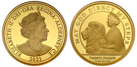 PF69 UCAM | Alderney Elizabeth II 2021 gold proof Twenty Pounds 'Queen's 95th Birthday'