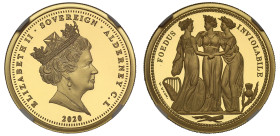 PF70 UCAM | Alderney Elizabeth II 2020 'Three Graces' gold proof Sovereign