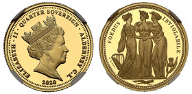 PF70 UCAM | Alderney Elizabeth II 2020 'Three Graces' gold proof Quarter Sovereign