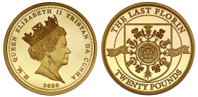 Tristan da Cunha Elizabeth II 2020 gold proof Twenty Pounds "The Last Florin"