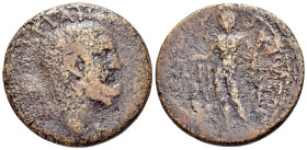 Sicily, Panormos, after 241 BC. ΠΑN above bearded head of Herakles(?) right. R/ OPMITAN(?) to right of Herakles standing left with extended right hand...