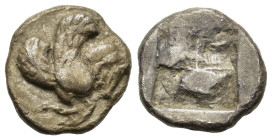 Macedon, Argilos, c. 510-480 BC. AR Tetrobol (12,5mm; 2.12g.). Forepart of Pegasos right. R/ Quadripartite incuse square. Liampi, Argilos pg. 15, d; S...