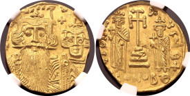 Byzantium AV Solidus 654 - 668 AD (ND) NGC MS Strike: 3/5, Surface: 4/5
