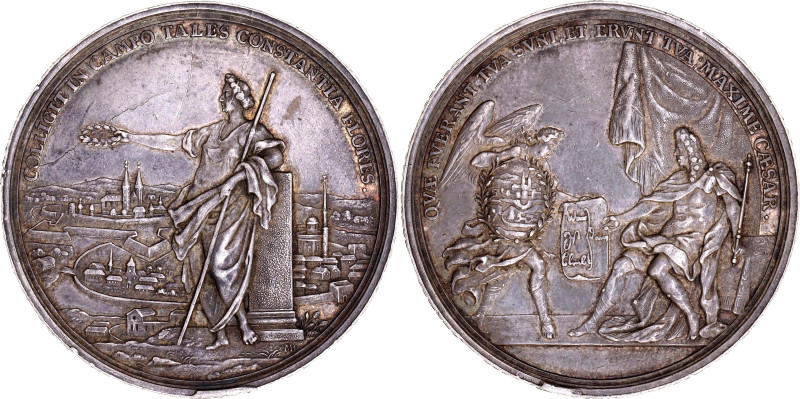 Montenuovo# 1114; Silver 45.04 g., 48 mm; Leopold I; By E. Farber and M. Brunner...