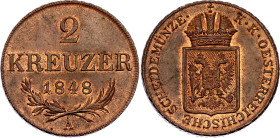 Austria 2 Kreuzer 1848 A