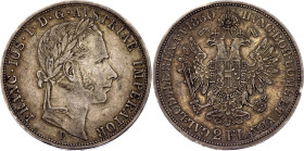 Austria 2 Florin 1860 V
