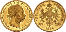 Austria 8 Florin / 20 Francs 1884